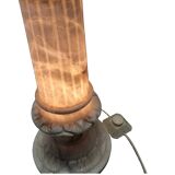 Vintage Alabaster Pillar With Lamp, 1970/80s