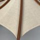 Teak and linen umbrella pendant by Domus, 1970s