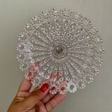 Compotier or footed plate in vintage chiseled glass