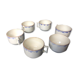 6 old bowls with old ceramic bowls