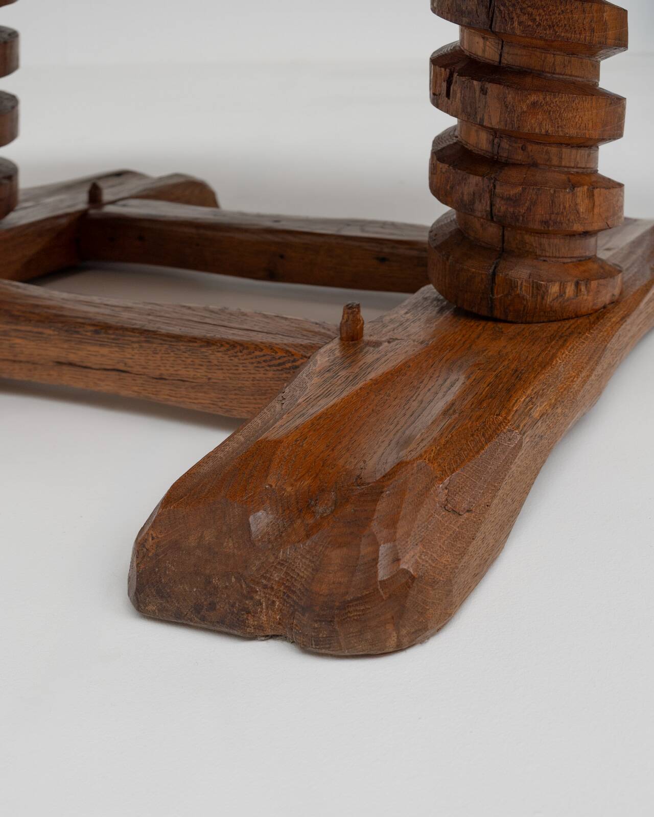 Sculptural French Oak Corkscrew Leg Coffee Table, France 1950s