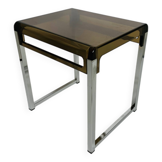 Vintage plexiglass side table by Marc Berthier