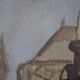 Ancient gouache painting rue brise miche le marais paris