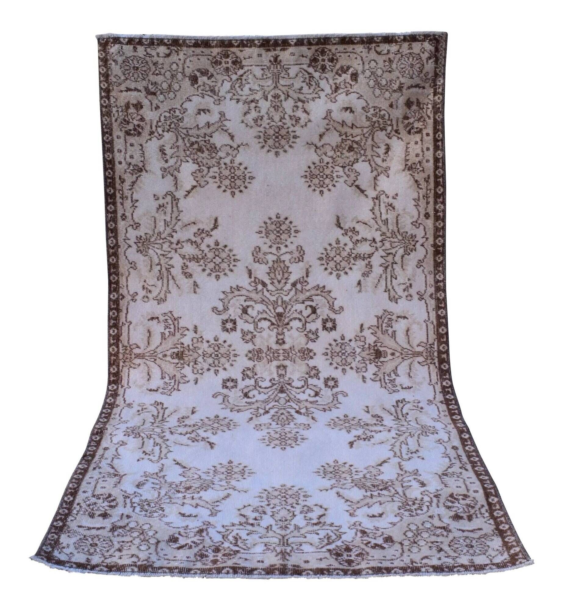 Vintage Turkish rug handmade 117x217 cm
