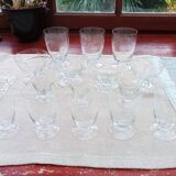 Set of 15 old glasses from the 40s