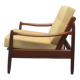 Fauteuil années 1960 jaune pâle, coussins neufs