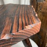 French tripod farm stool in wood, 1960s