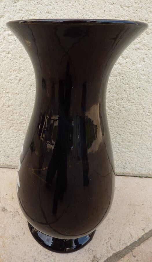Navy blue and gold vase