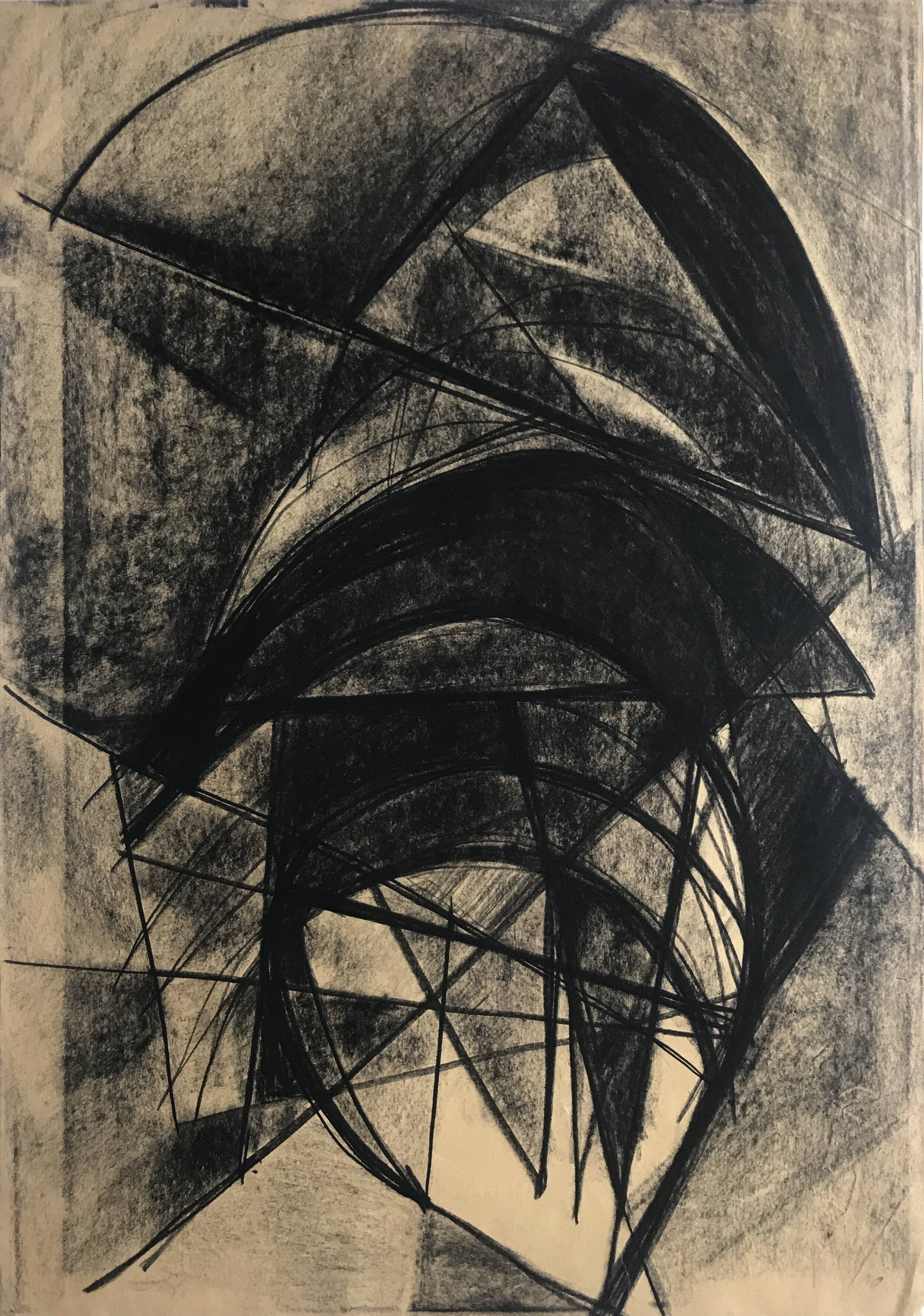 heide lindecke, untitled, circa 1960-70. charcoal on paper