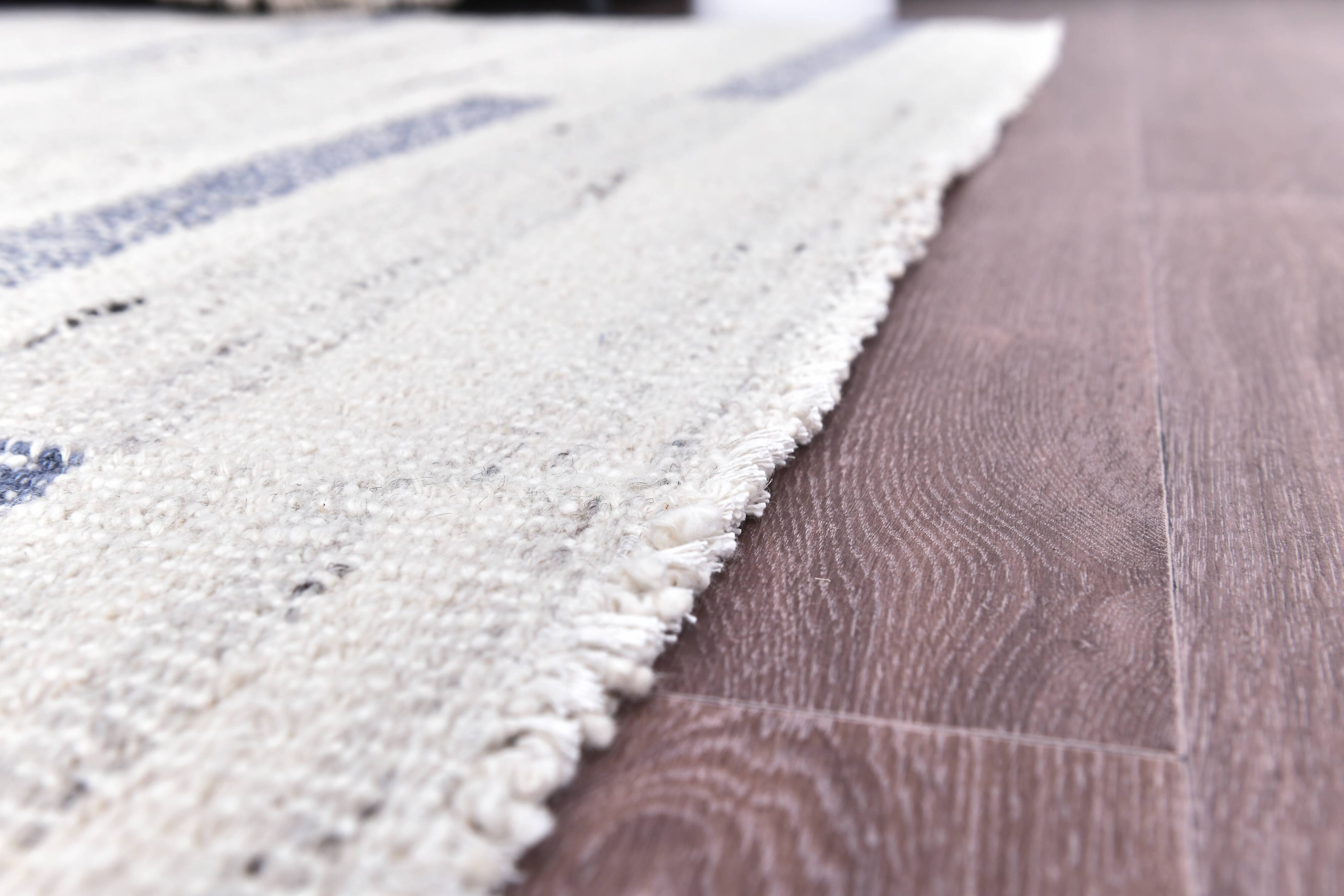 315x210 cm cream Blue kilim carpet, wool hand made blue kilim rug.