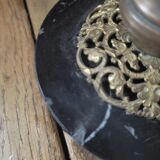 Bedside desk lamp glass molded diamond spikes marble base dp 1022234