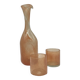 Cracked glass carafe and two glasses - Tunisian crafts