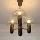 Vintage pendant light / mid-century rustic lamp / wooden hanging lamp 1970