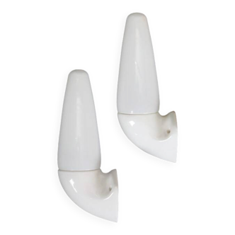 Set of 2 IFÖ “6035” / Stig Carlsson ceramic / glass / wall lamps / mid-century modern design