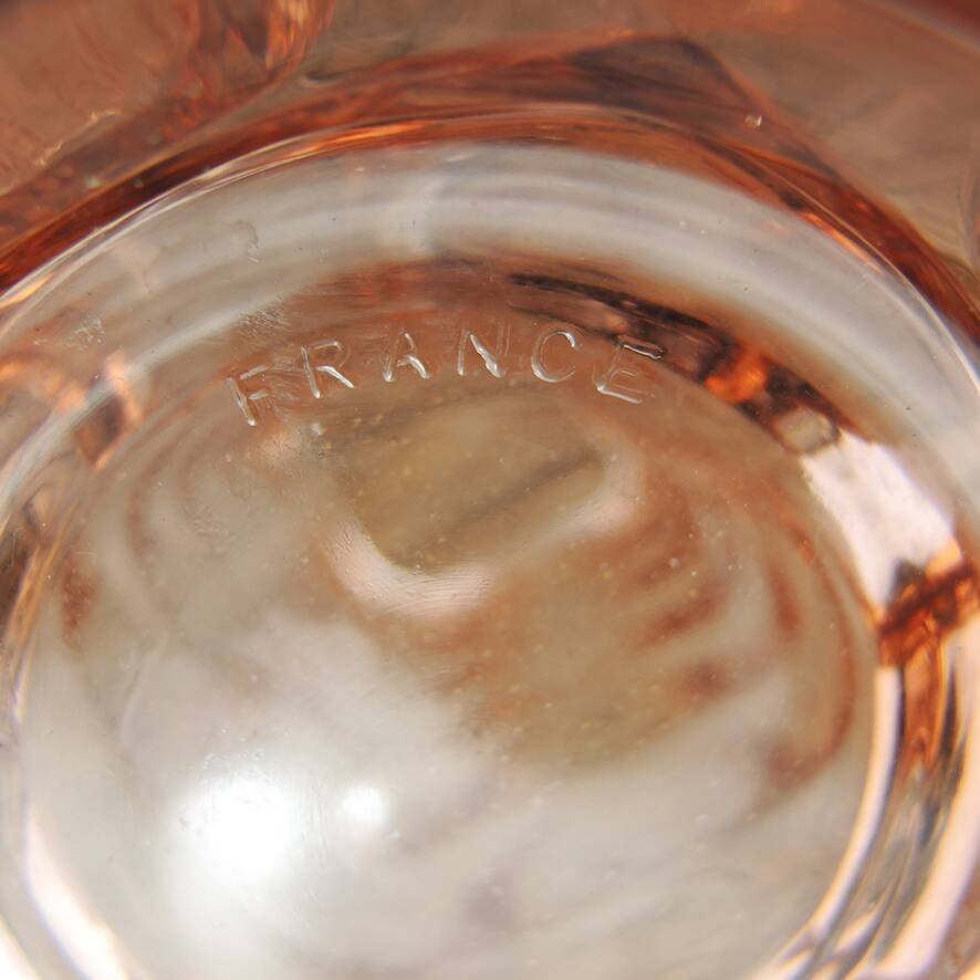 Antique Rosaline vase in pink molded glass