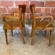 Pair of Antique FISHEL Vintage Wood Armchairs #C623