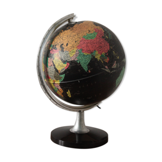 Globe terrestre lumineux noir