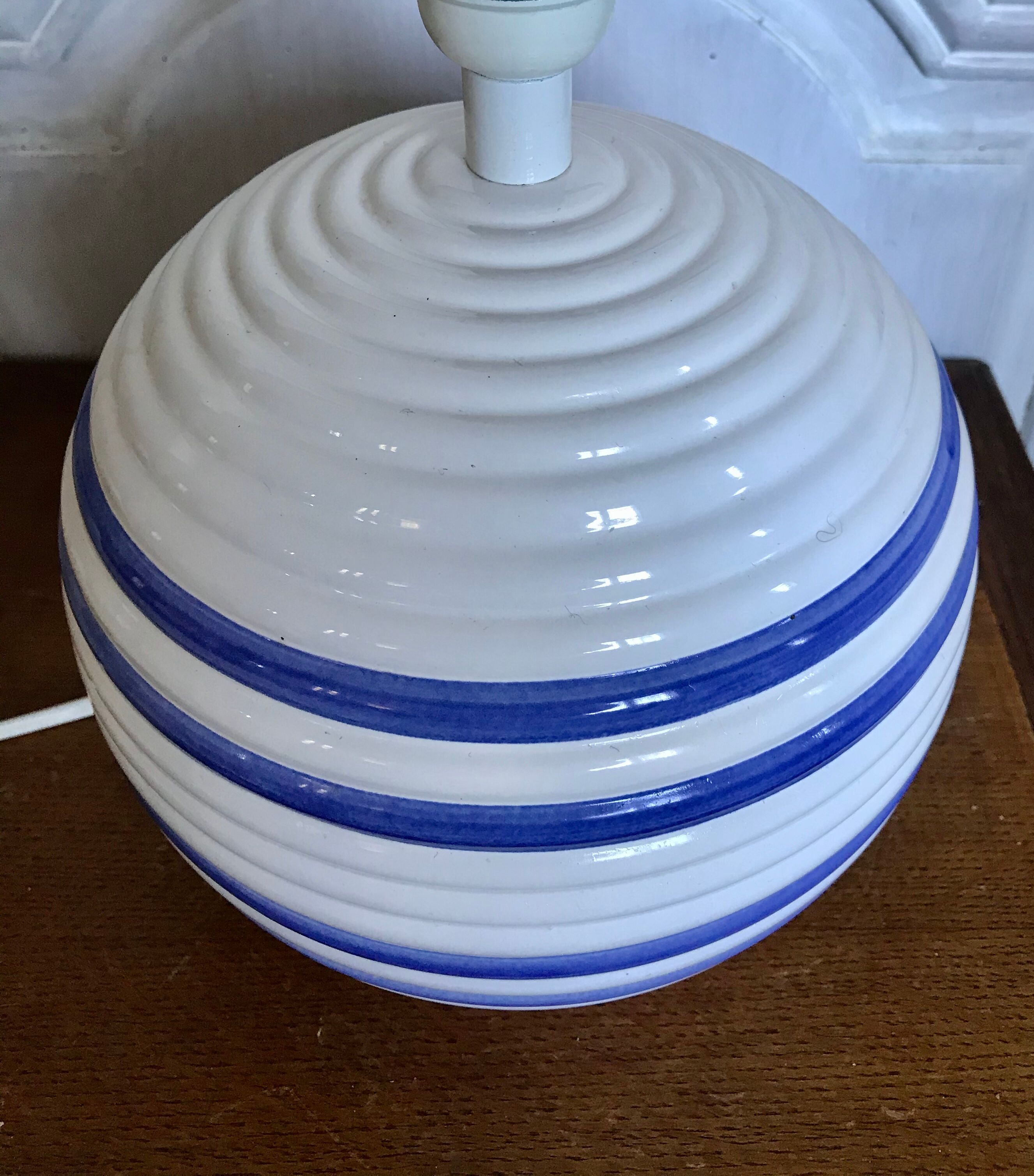 Vintage enamelled ceramic lamp base