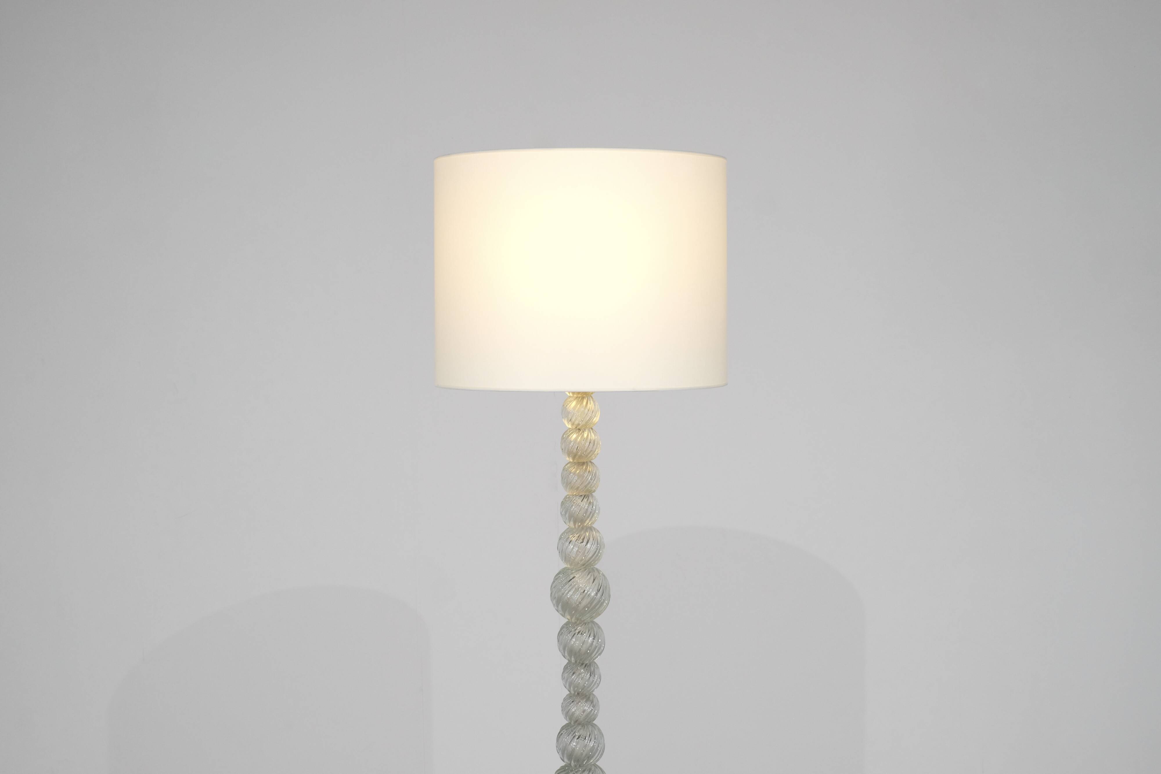 Murano glass and bronze floor lamp attributed to Seguso Vetri, Italy.