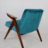 Fauteuil Bunny Vert Pétrole attribué à Józef Chierowski, 1970