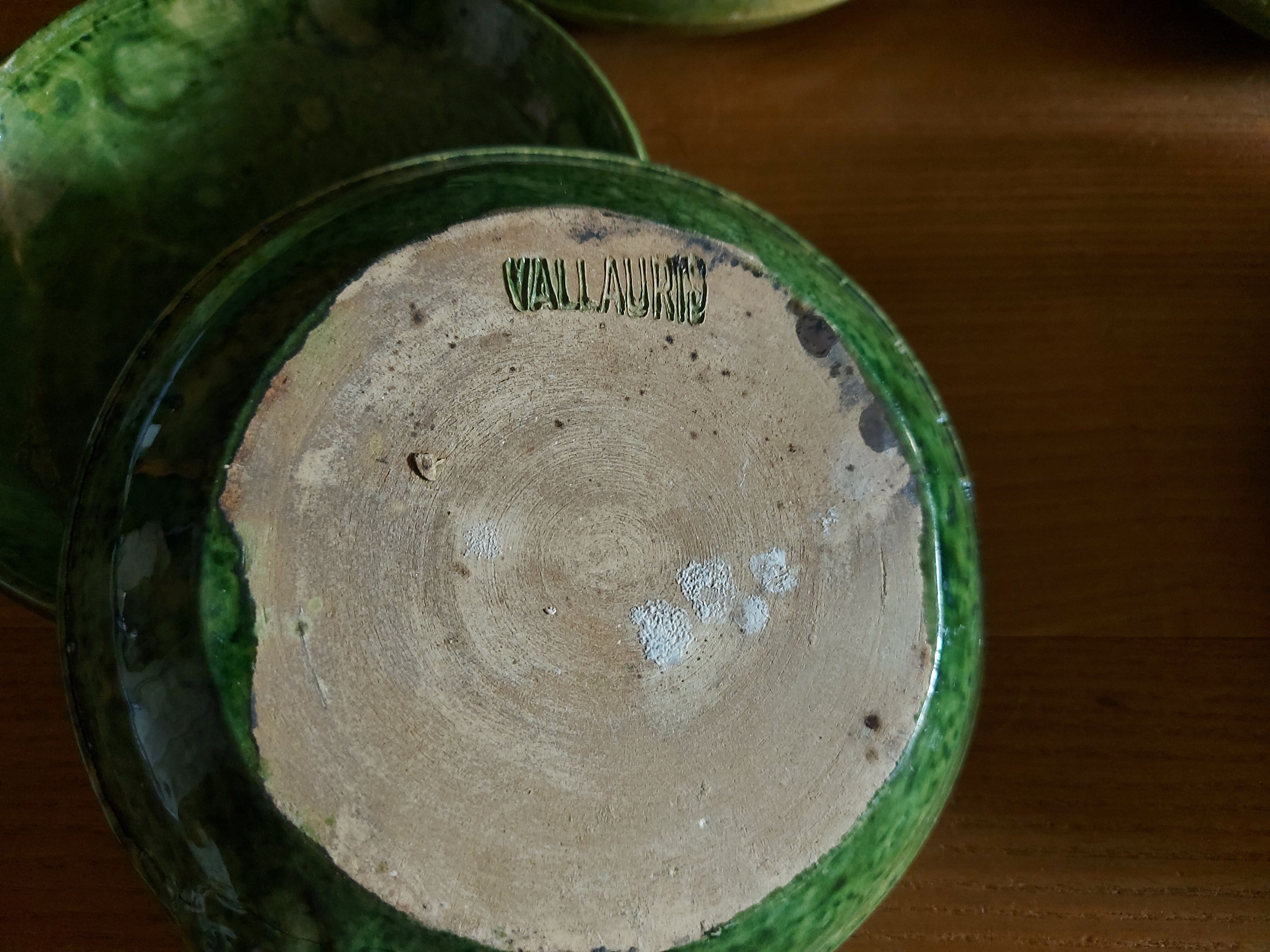 5 cups, Vallauris ceramic pans