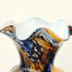 Mid Century Blue and Rust Carlo Moretti Glass Vase
