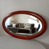 Antique oval mirror with bevelled glass