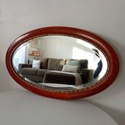 Antique oval mirror with bevelled glass