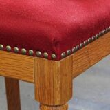 Vintage 1940s/50s solid oak Danish farmhouse chairs, Baroque style set of 4