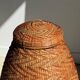 Large oval basket Indonesian weaving with lid H65 D50