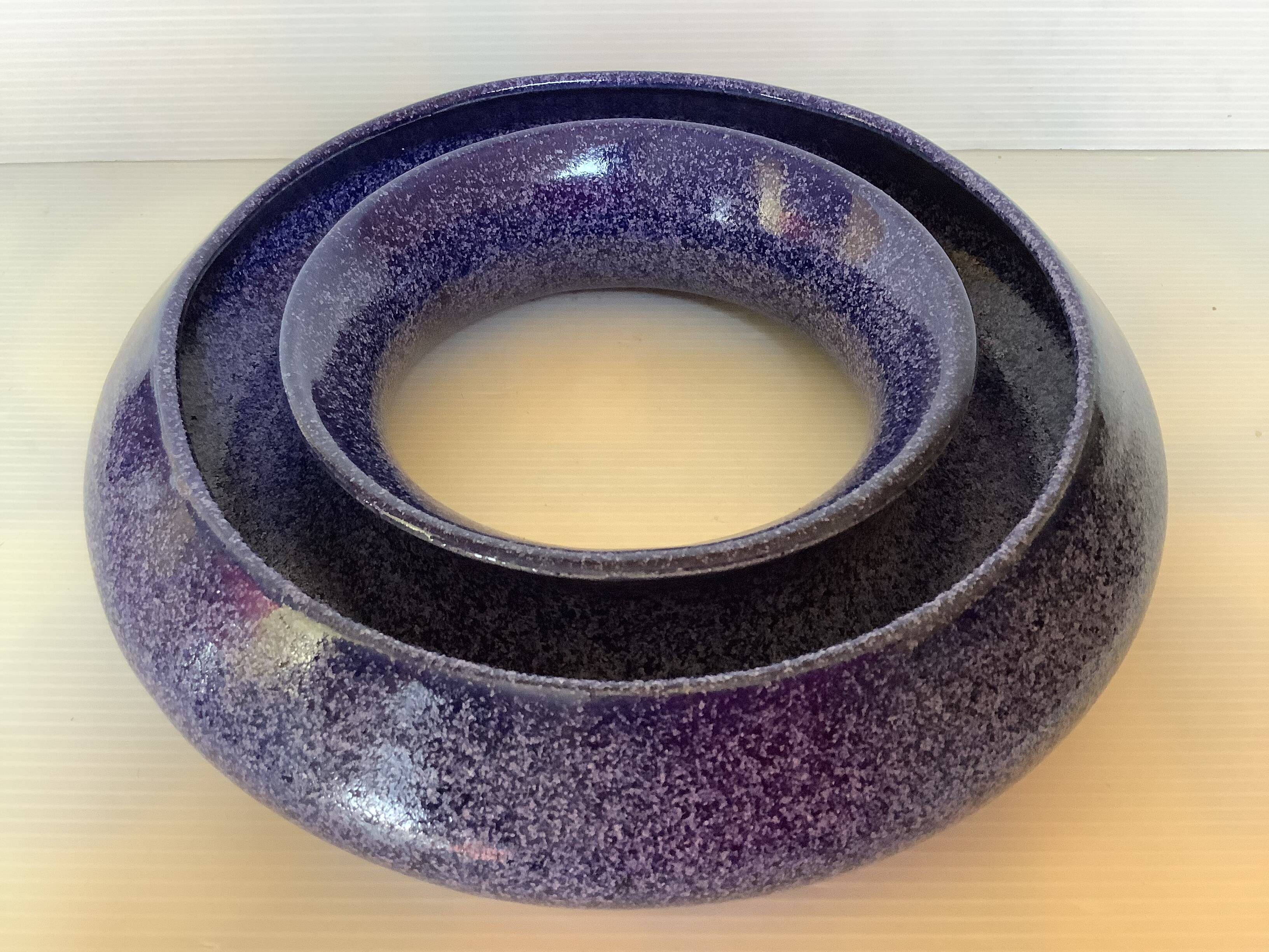 Blue speckled wreath flower pick