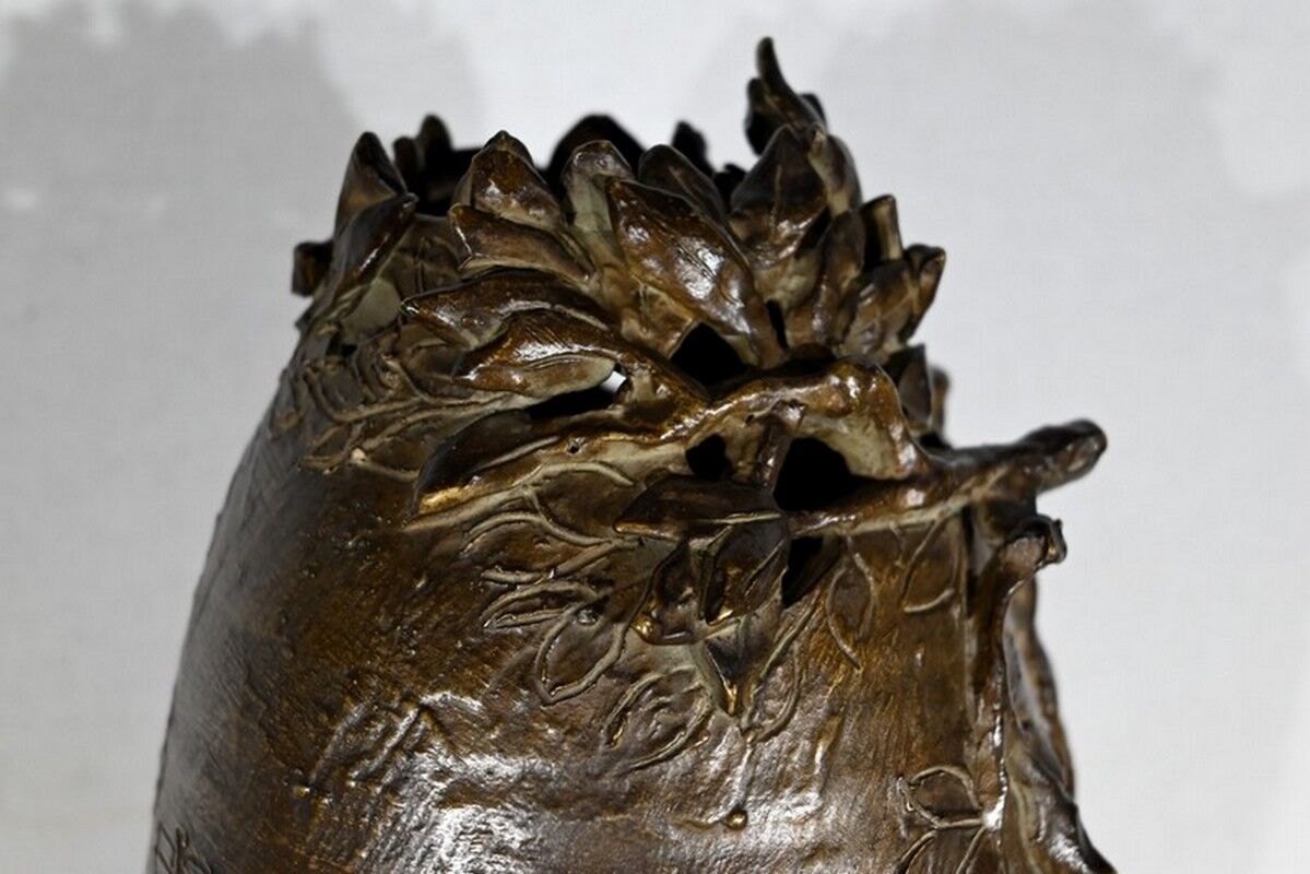 Enamelled Ceramic Vase, signed "Korina", Art Nouveau – 1900