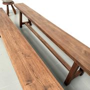 Pair of XL size benches in solid oak, 1950s.