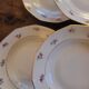 Porcelain soup plates - Decorated with small flowers and a gold rim
