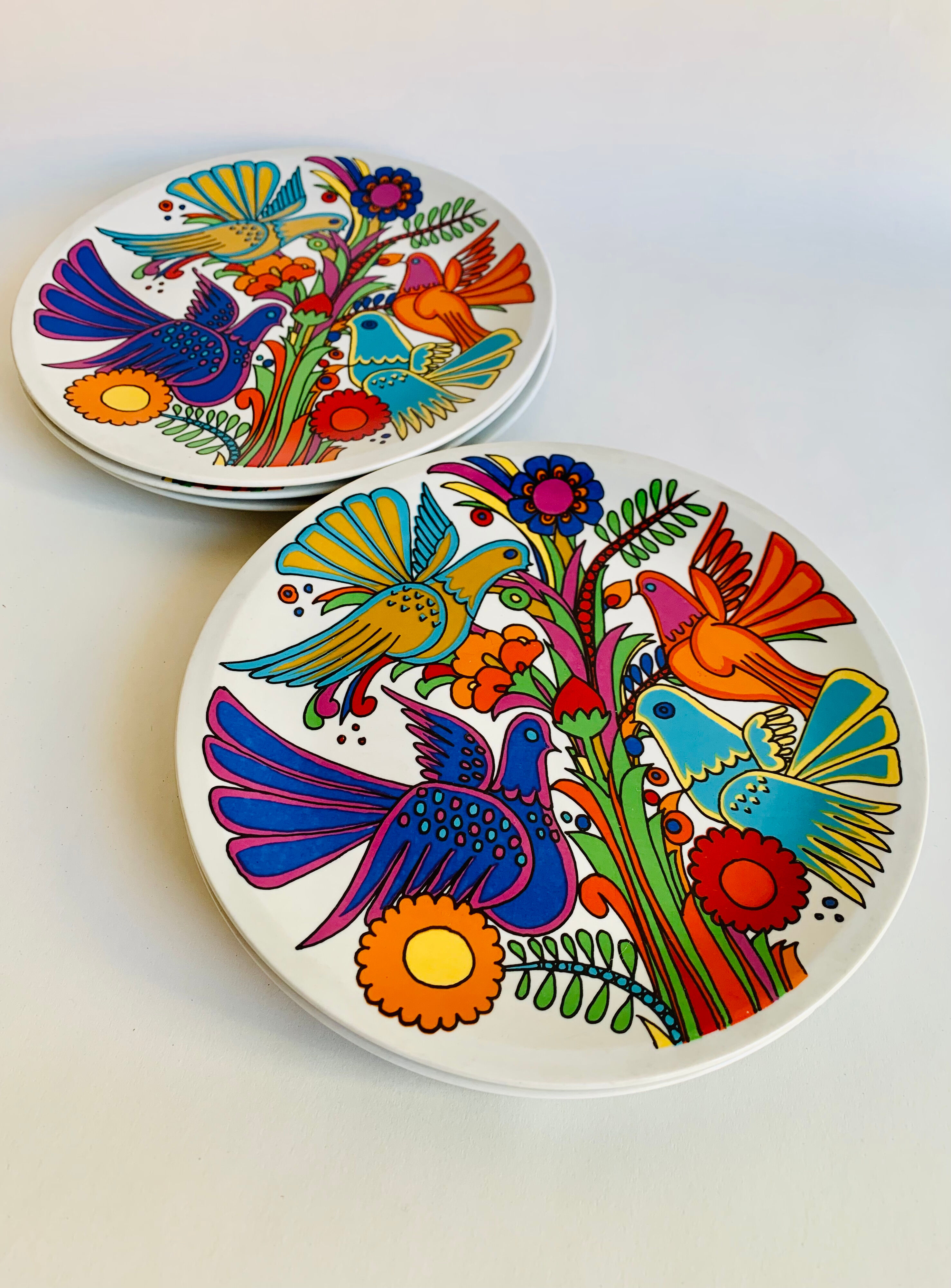 Ensemble de 6 assiettes Villeroy & Boch Acapulco, années 1970