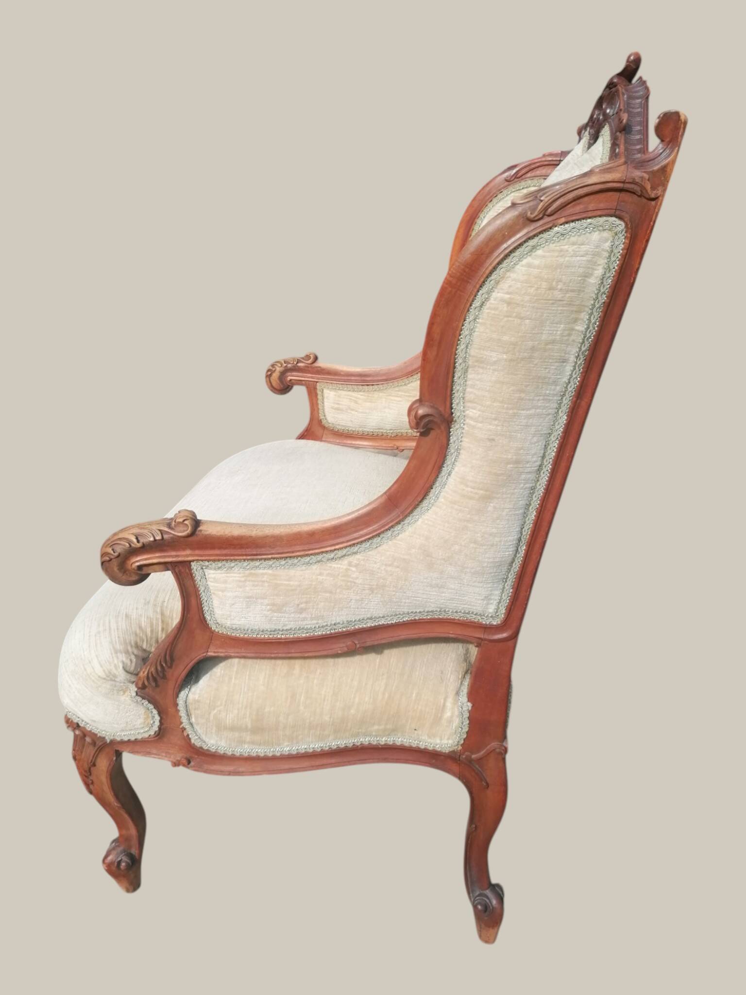 Salon Rocaille / Rococo - 2 fauteuils & 2 chaises - Noyer XIXe