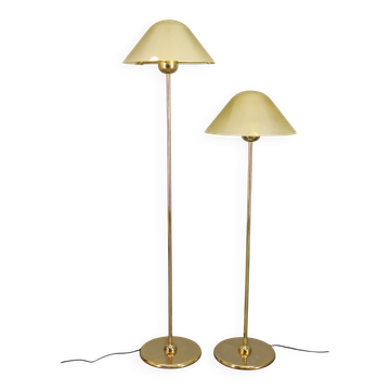 1980s Pair of VeArt-Murano Floor Lamps in Brass Finish ,Italy