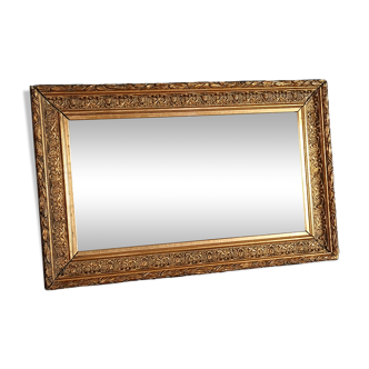 Mirror in 19th century gold stucco wood 43.5x27.5 cm SB
