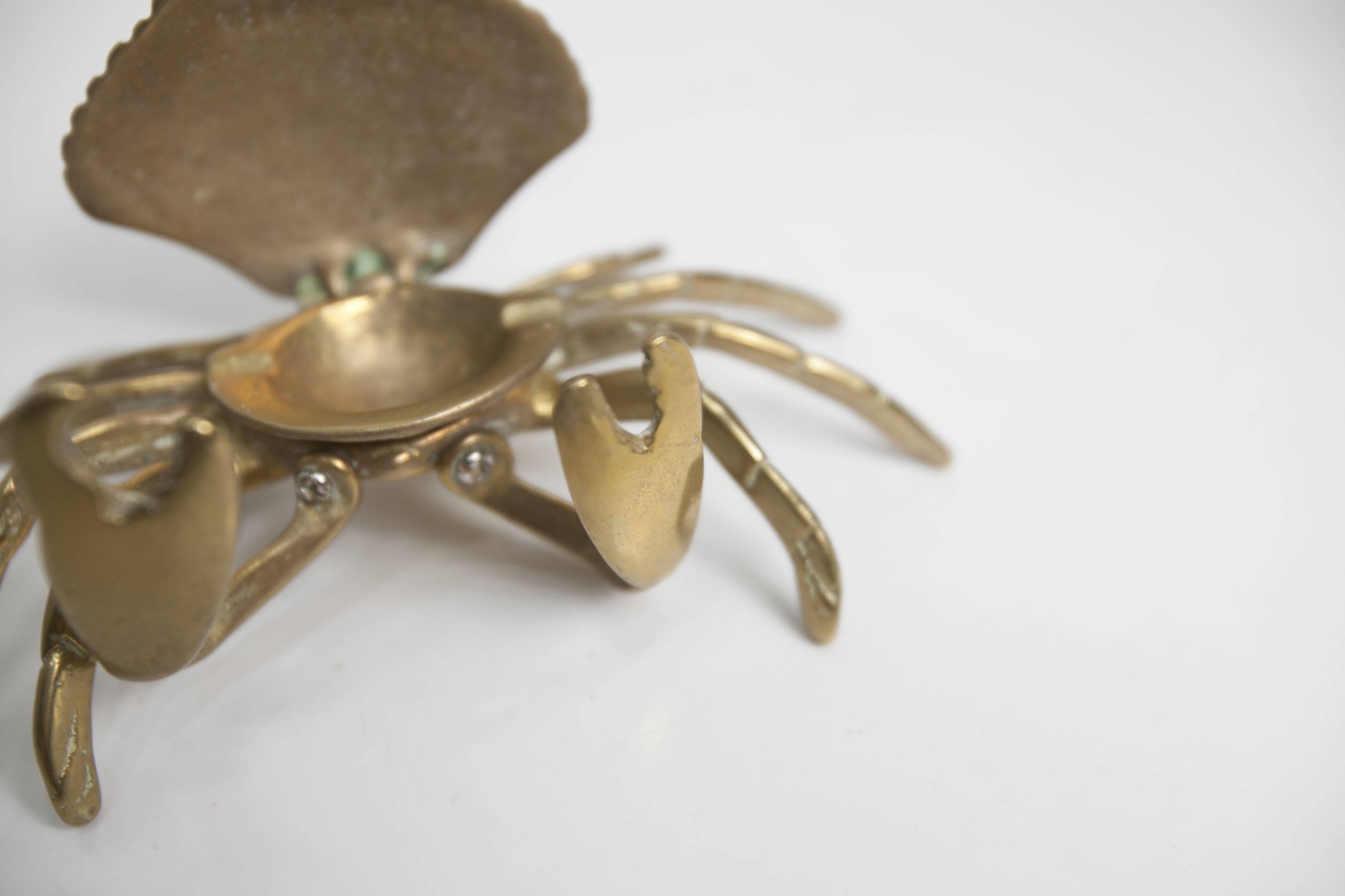 Solid brass crab ashtray 1960