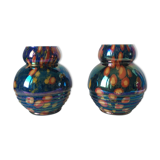 Pair of Vases with tiers Kralik millefiori