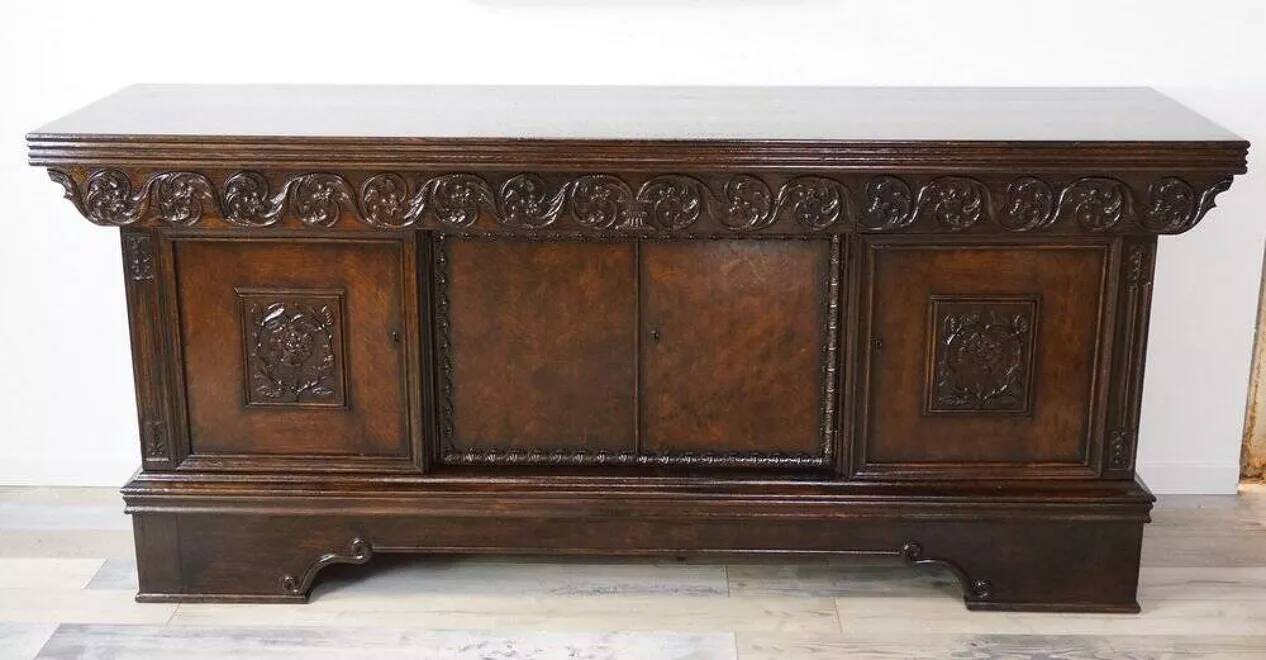 Brown oak sideboard, 1890s