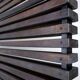 Slatted wood panel room divider or slatted coat rack with 10 mobile hooks