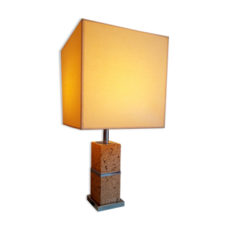 Lampe Unilux en liège et chrome 70's