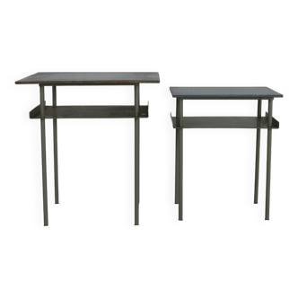 Ensemble de deux tables d'appoint de design hollandais par Wim Rietveld pour Auping Holland