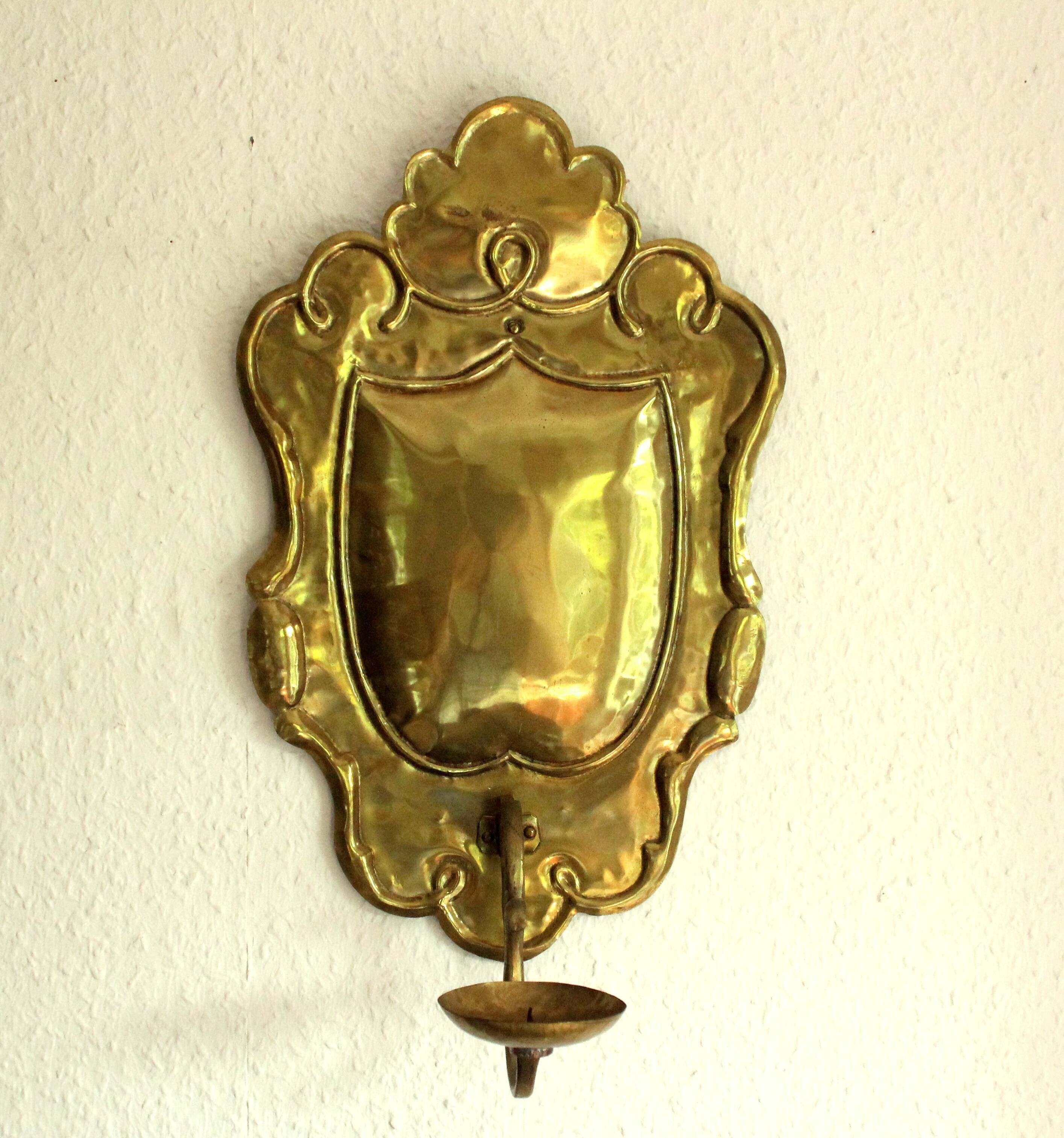 Bougeoir mural en laiton - Vintage