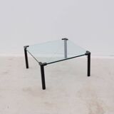 Table basse en verre et métal, 1980