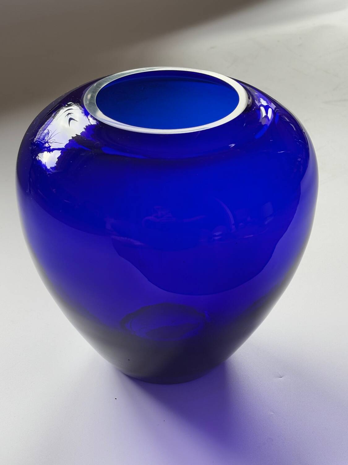 Cobalt blue blown glass vase