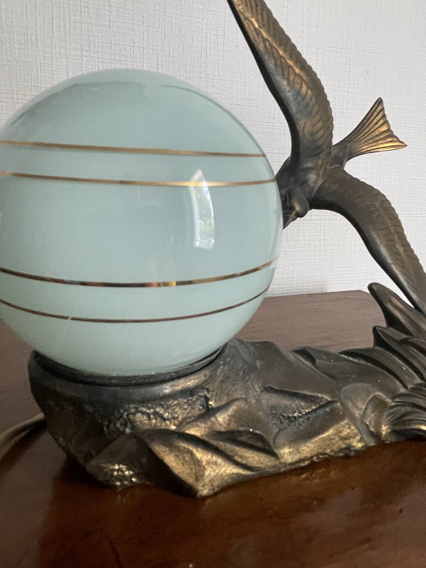 Art Deco night light circa 1930 swallow/seagull
