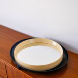 Miroir oval en plexi bleu marine, 1970