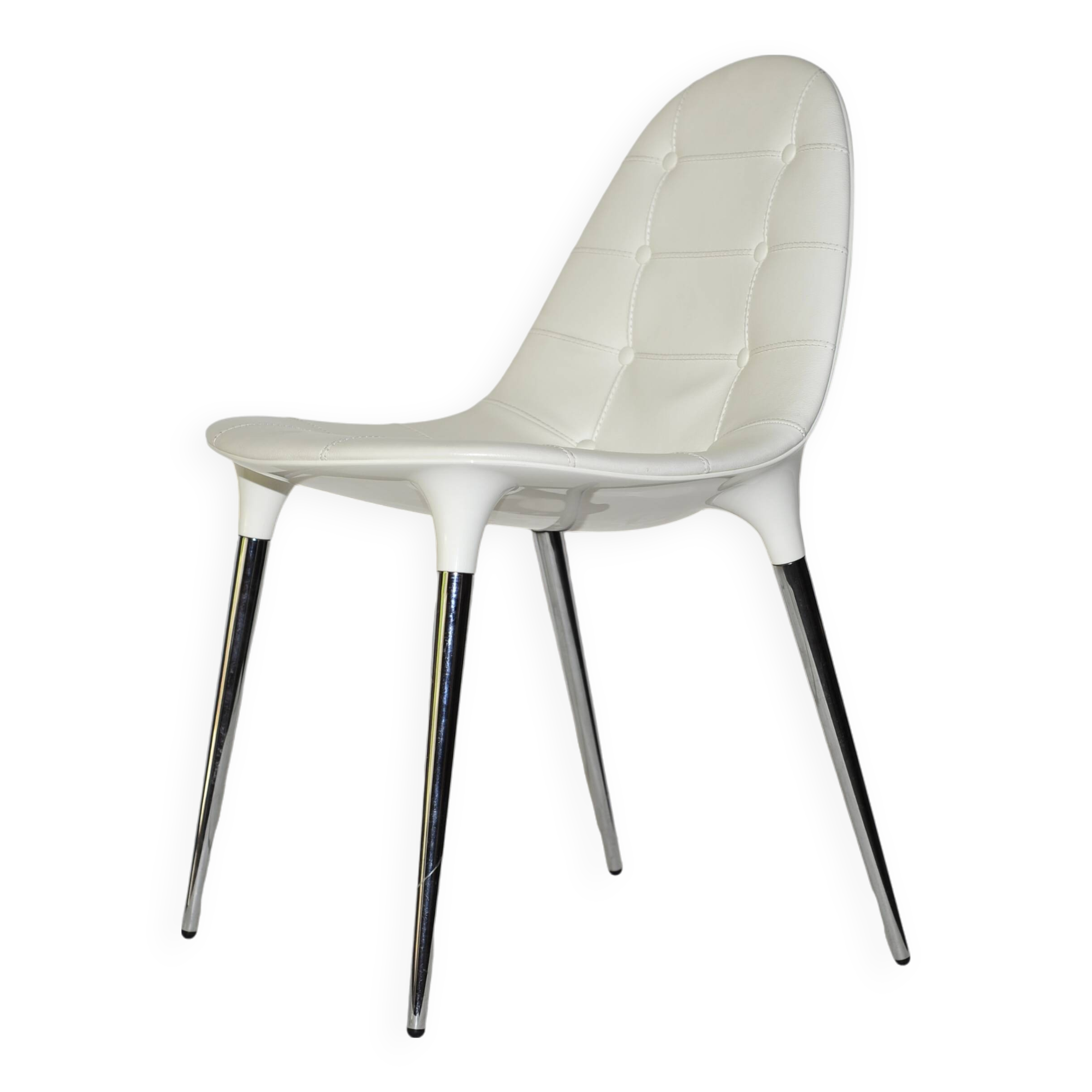 Caprice chair in white leather by Philippe Starck for Cassina